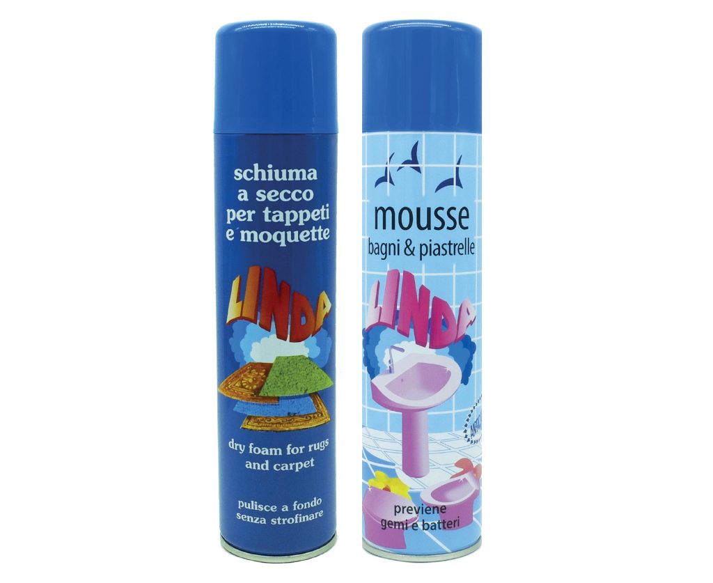 LINDA SCHIUMA A SECCO E LINDA MOUSSE BAGNI E PIASTRELLE